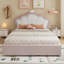 Pink Velvet Hydraulic Storage Bed-1717190029