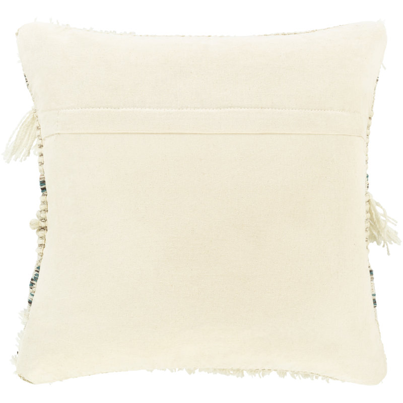Hand Woven Cotton and Polyester Square Throw Pillow