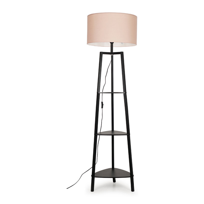Aidrian 155cm Tripod Floor Lamp, No, Black, Dusky Pink