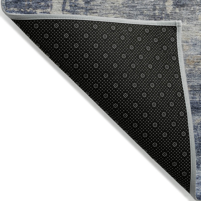 Tapis extérieur lavable abstrait bleu et brun clair 3 pi x 5 pi