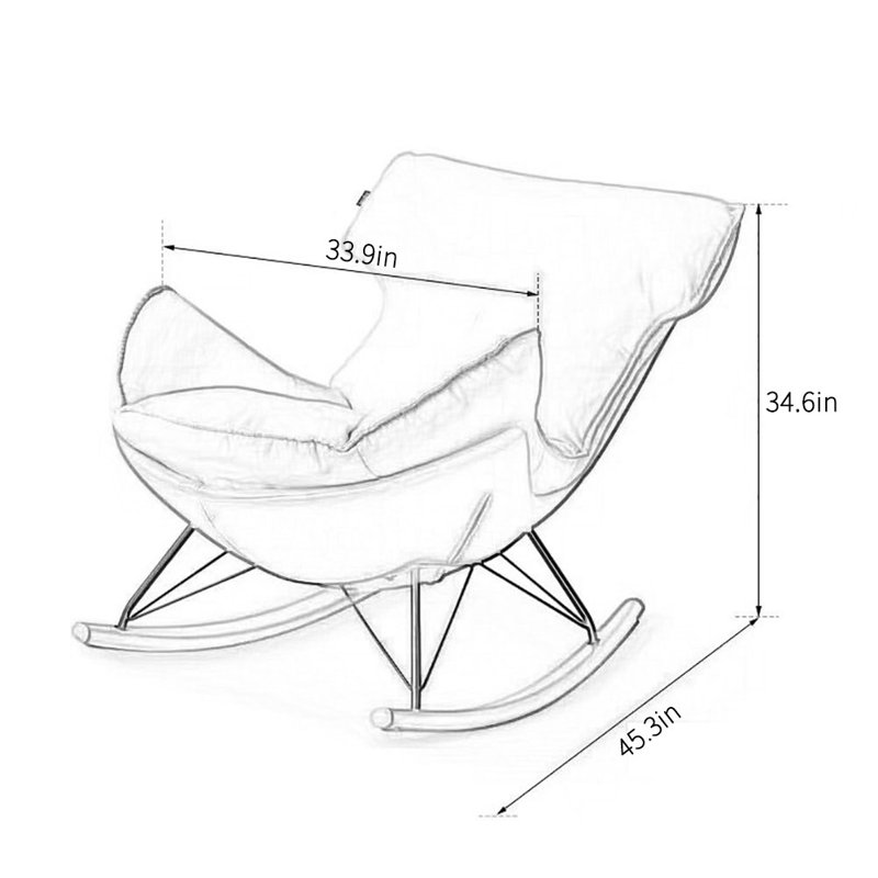 Modern simple casual eggshell rocking chair, Yellow