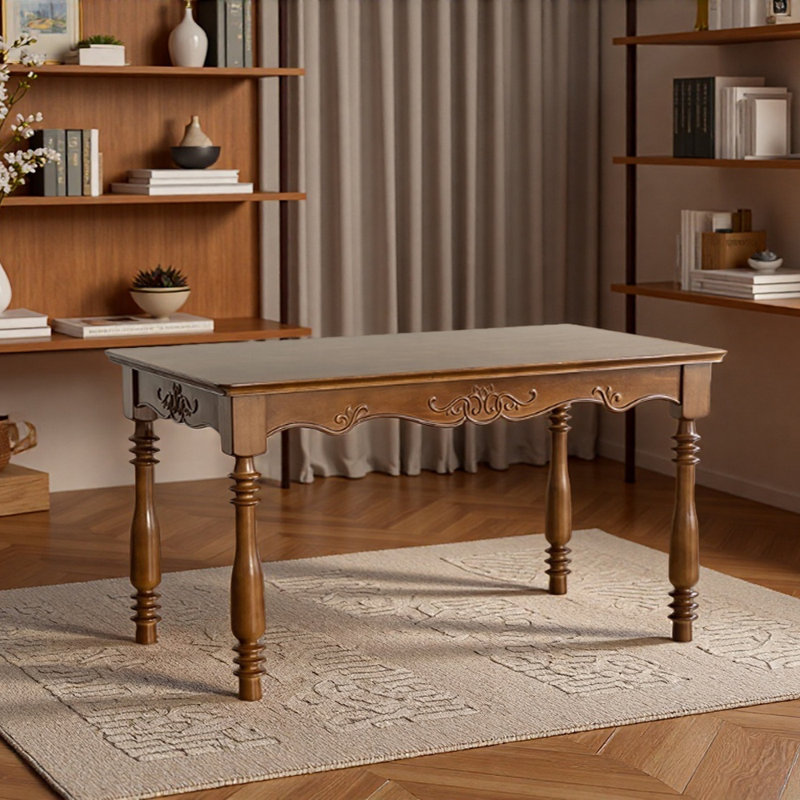 Bureau d'écriture en bois d'hévéa, H 29,52 po x l 62,99 po x P 31,49 po