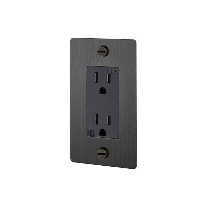 1G Duplex Outlet / Without Logo, Bronze