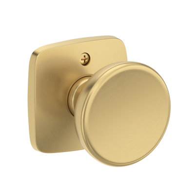 Solvang Passage Knob with Soft Square Rose in Matte Black