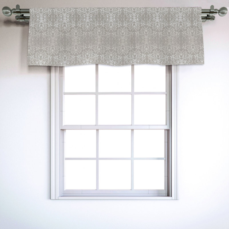 Sateen Damask Ruffled Window Valance