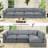Kemmer 110.8'' Upholstered Sofa, Cloud Sofa, Oversized Modular Sectional Sofa Down Filled Comfort 6-Seater Modular Sleeper Sofa with Removable Cover for Living Room Office Apartment-2108855998-2108855999-2108855992