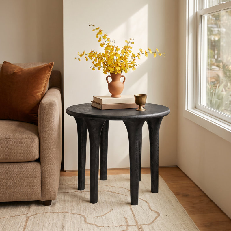 Zed End Table, Raw Black