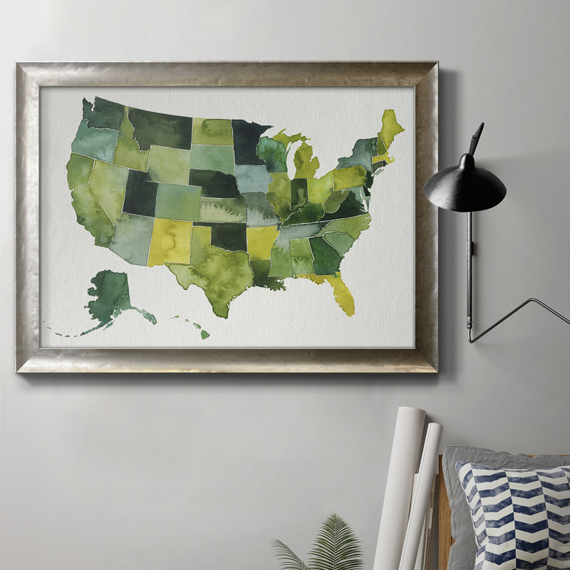 «USA in Watercolor I», reproduction sur toile encadrée, H 18 po x l 27 po x P 2,5 po