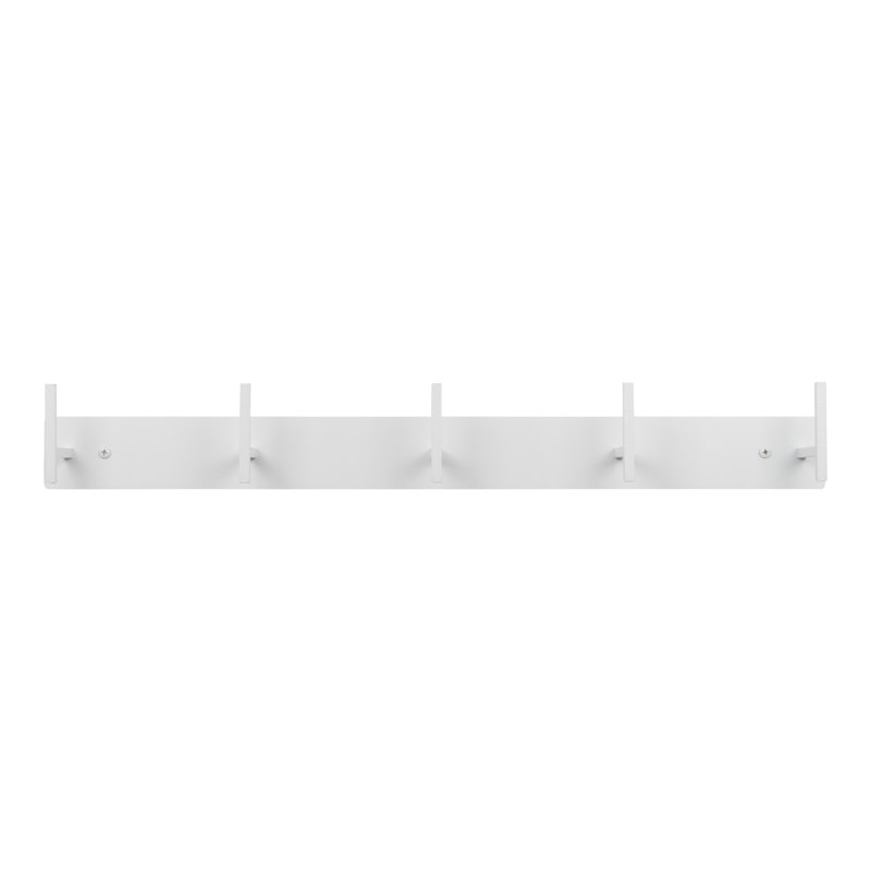 Chapman Metal Wall 5 - Hook Wall Mounted Coat Rack, White