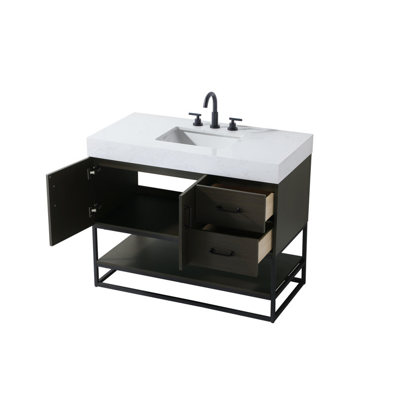 Meuble-lavabo simple 42 po, Brun moka