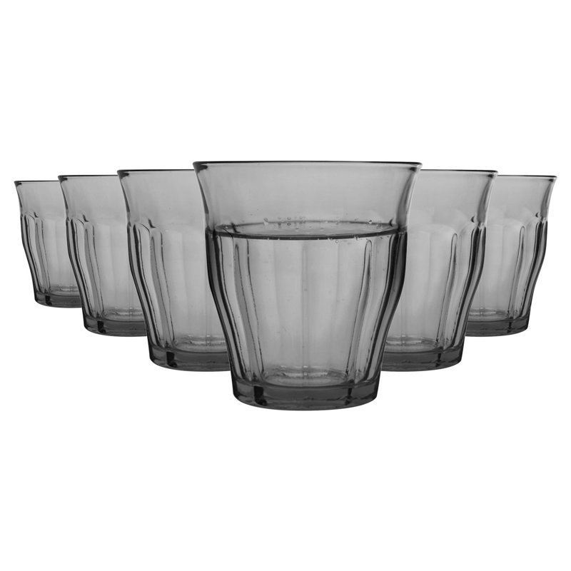 250ml Drinking Glass Set, 6, Grey