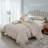 Adult Bedroom Three-Piece Bedding Set, Queen Size, Oatmeal-Colored Ruffled Duvet Cover, Suitable For All Seasons.-123049370