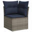  7 Piece Garden Sofa Set With Cushions Black Poly Rattan Acacia