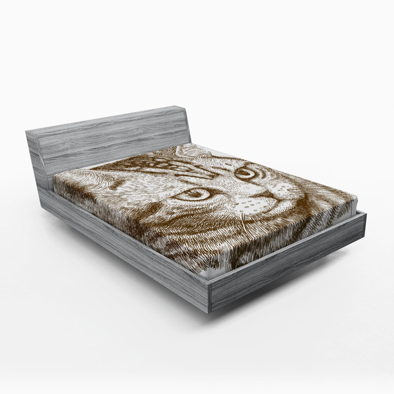 Cat Microfiber Fitted Sheet, Full Fitted Sheet