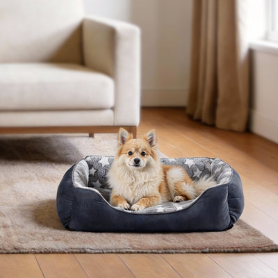 Dog Beds, Soothing Dog Sofa, Washable Pet Beds Cuddler Anti-Slip Bottom, Soft Calming Sleeping Warming Puppy Bed