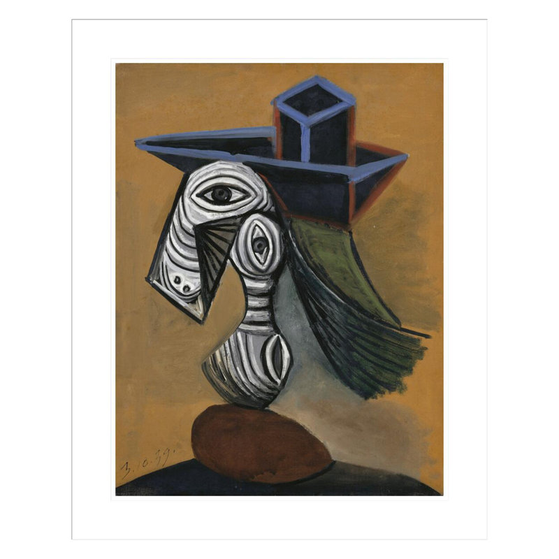 Femme au chapeau bleu par Pablo Picasso, H 28,94 po x l 23,5 po