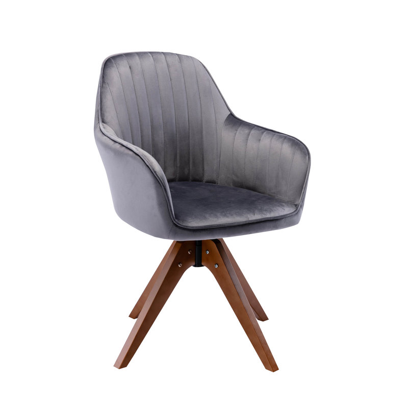 45.97cm H Upholstered Armchair, Grey Velvet