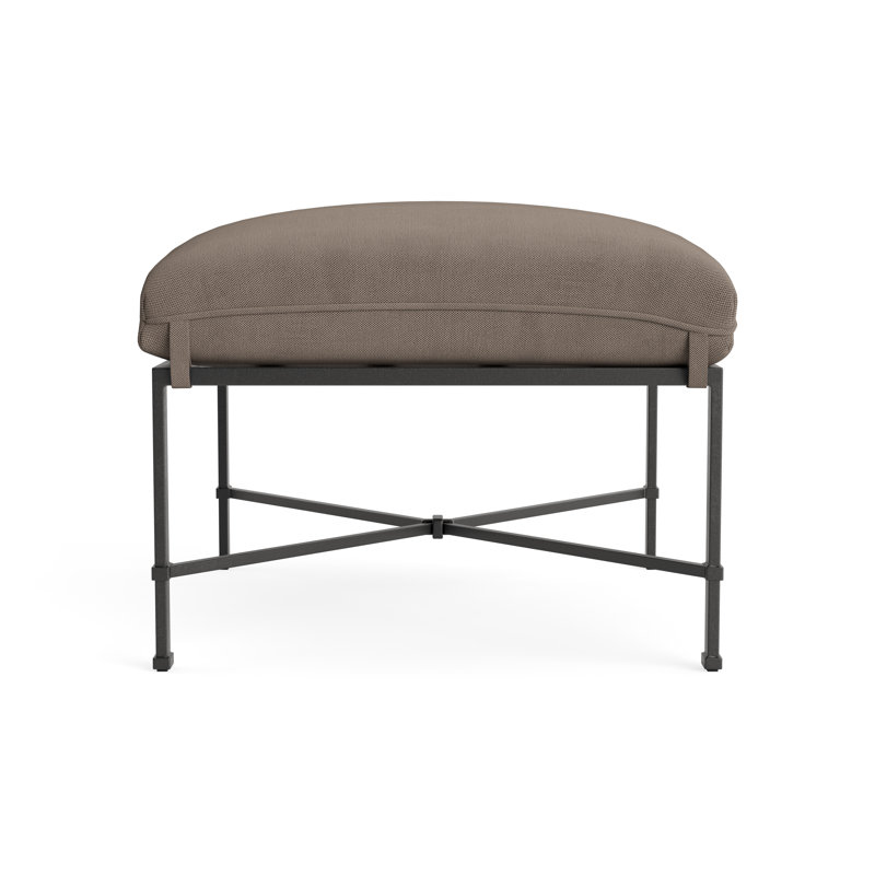 Venetian Outdoor Ottoman, Textured Pewter, Fushion Charcoal