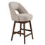 Tabouret tournant en bois massif avec siège en tissu Watanabe-1805014074-1786704460-1786704463