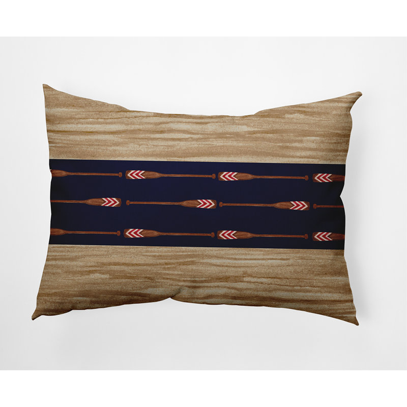 Housse de coussin rectangulaire en coton Oar, Bleu marine