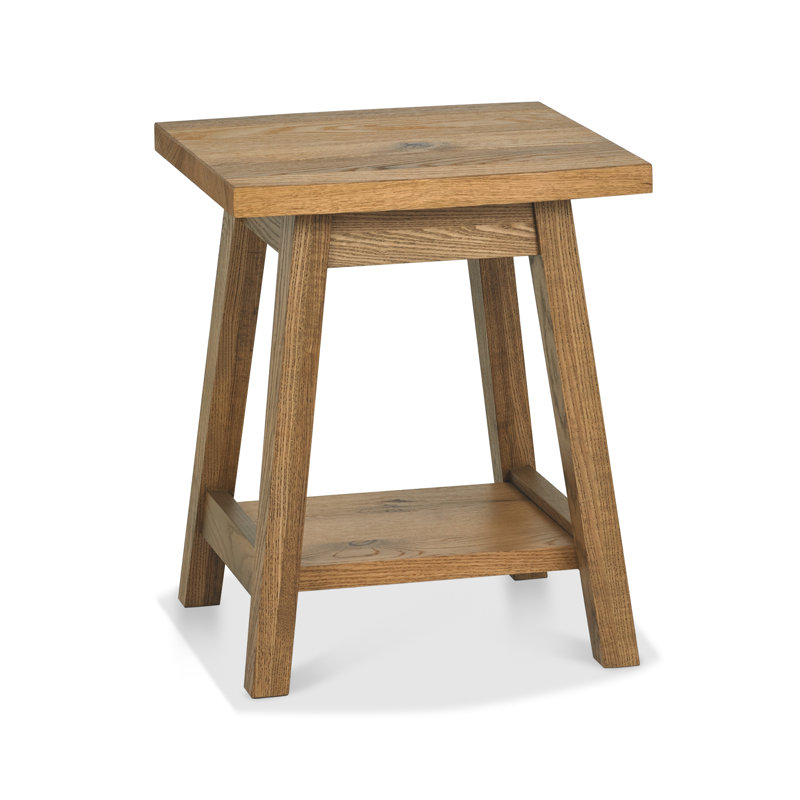 Roquefort Solid Wood End Table, Rustic Oak, Rustic Oak