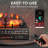 30" WiFi Infrared Quartz Electric Fireplace Log with Sound Crackling, Adjustable Flame Colours-233925863