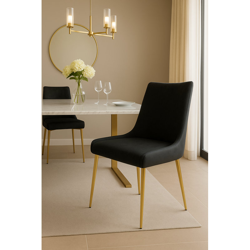 Chaise Monaco, Doré, Noir, noir, noir, noir