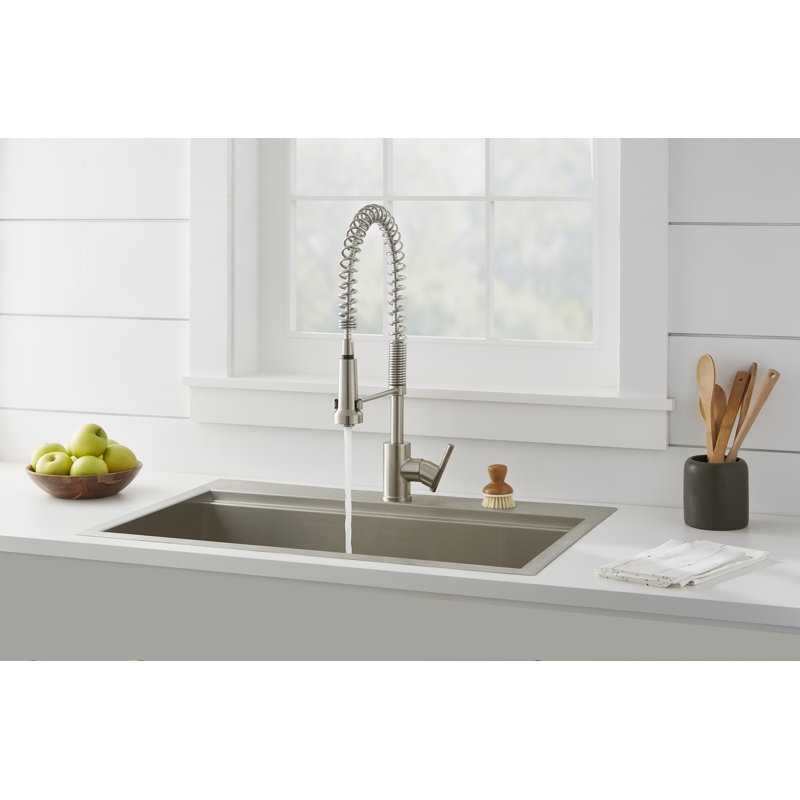 Parma Pull Down Single Handle Kitchen Faucet, Stainless Steel