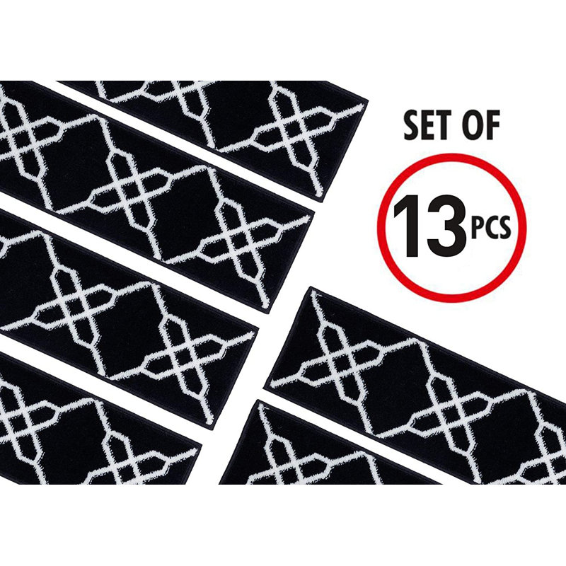 Tapis d'escalier intérieur antidérapant 9 po x 28 po Otis, Bleu marine