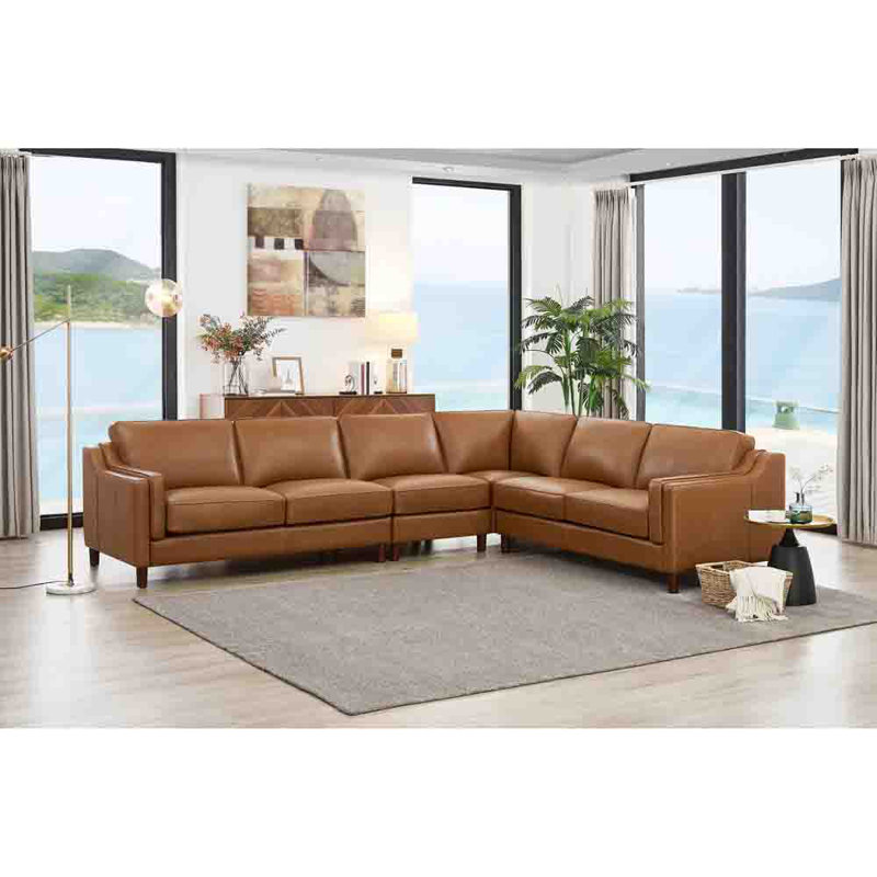 Bella Leather L-Shaped Sectional Right Hand Facing