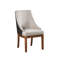 Chaise de salle à manger rembourrée en tissu et similicuir avec garniture cloutée