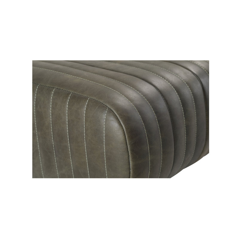 Endora Leather Bench, Olive Green, Black