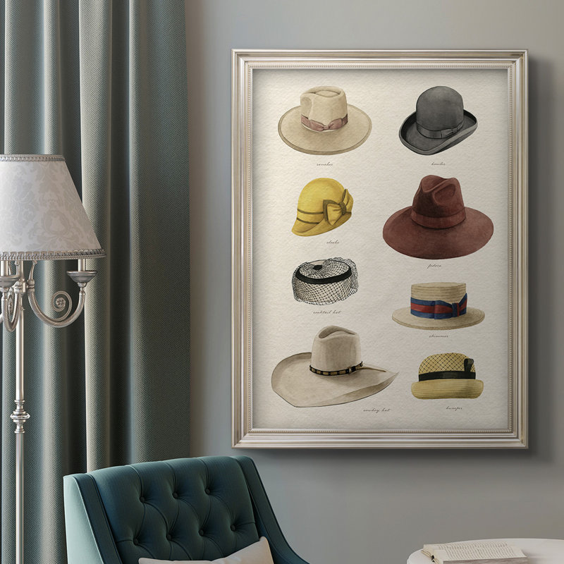 Vintage Hats II - reproduction d'art sur toile encadrée, L 21 po x H 25 po
