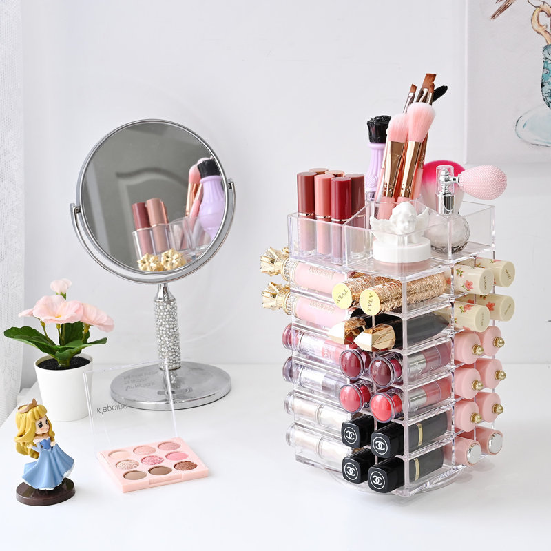 Rotating Lipstick Organizer with 53 Slots