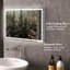 Miroir de salle de bain avec DEL à intensité variable - 3 options de couleur et fonction de mémoire, commande tactile, luminosité réglable, verre trempé, fixation murale, étanche IP44, 31,5 po x 23,5 po x 1,5 po,