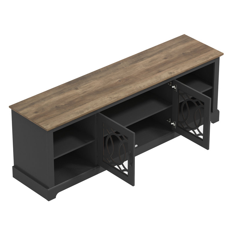 Allivia TV Stand for TVs up to 75", Noir / chêne noueux