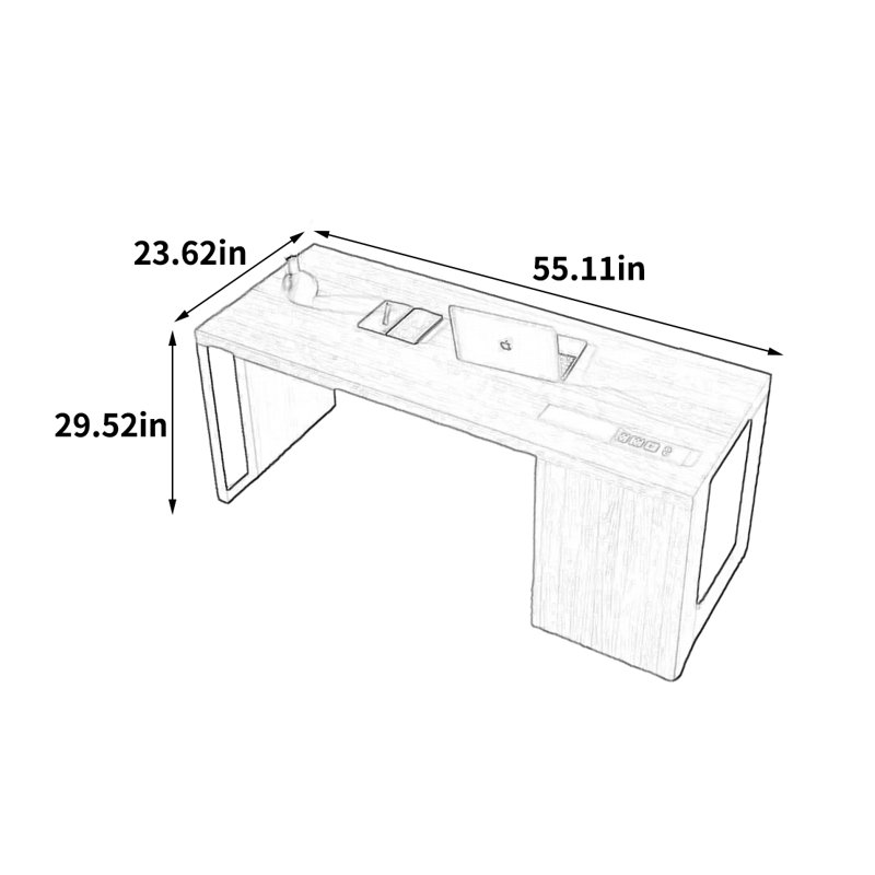 Bureau de style rétro, H 29,52 po x l 55,11 po x P 23,62 po