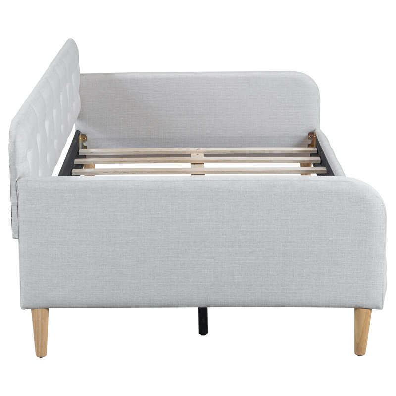 Upholstered Daybed with 4 Support Legs, Twin, Beige