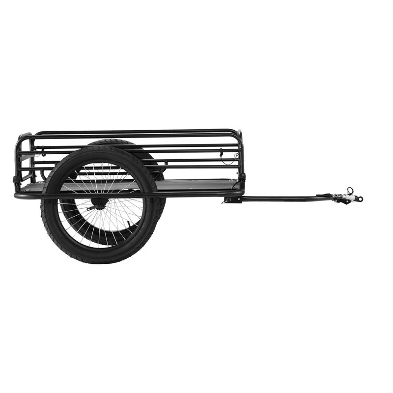 Remorque porte-vélos robuste avec roues de 20 po - Chariot de chariot pliable en acier, capacité de 275 lb, attelage universel pour le transport extérieur