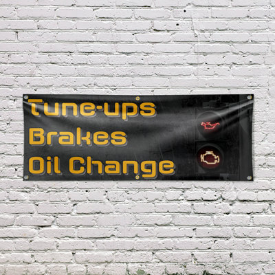 Tune Ups Brakes Oil Change Banner Sign 24 Inch x 72 Inch