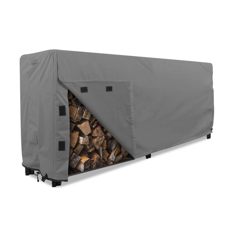 Goodman Outdoor Log Rack Cover, 42" H x 96" W x 24" D, Gray