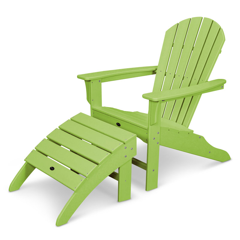 TREX Outdoors Yacht Club Shellback 2-Piece Adirondack Seating Set, Lime