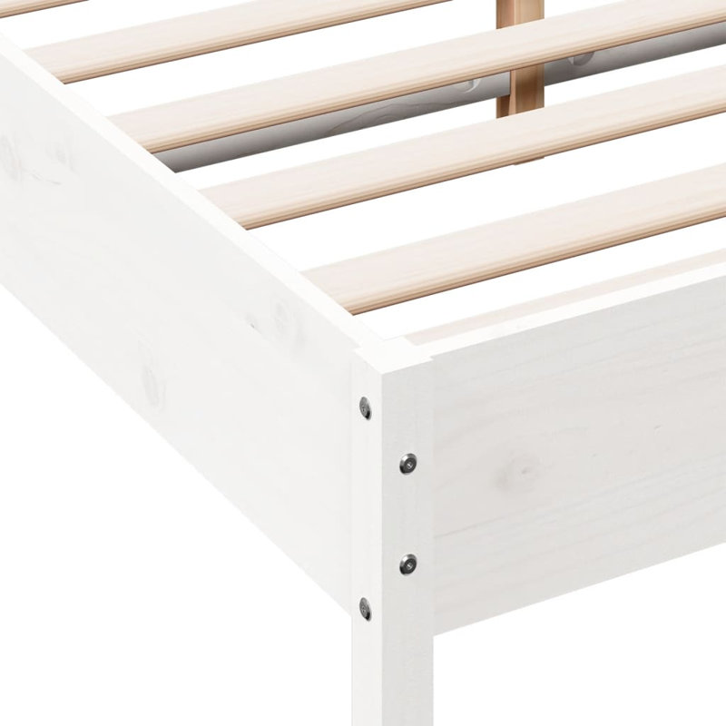 Aracelli Solid Wood Bed, White, Small Double (4')