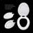Elongated Slow-Close Toilet Seat with Adjustable Hinges and Easy Removal in White Molded Wood, Standard Size Fit-52989293