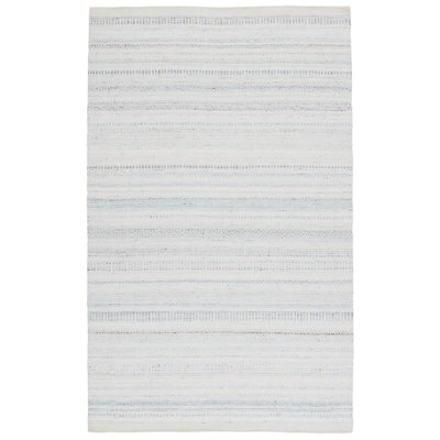 Tapis d'intérieur / extérieur bleu clair / ivoire tissé à la main Finian