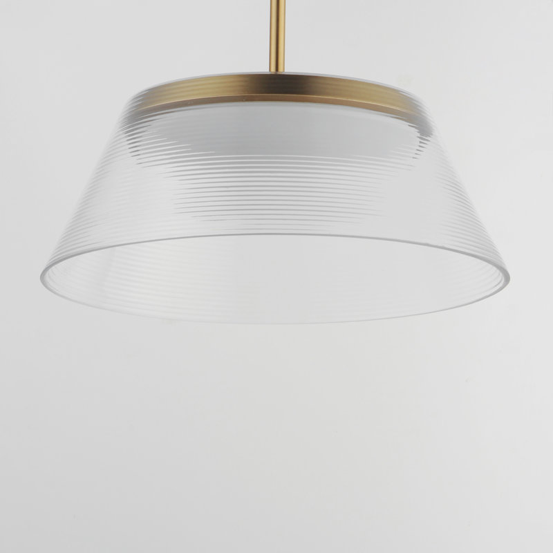 Jensen-Single Pendant, Satin Brass, White