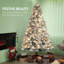 Christmas Tree,Flocked Artificial Christmas Tree With Clear Lights, Tips, Metal Stand For Home