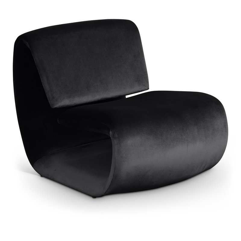 Koco Velvet Accent Chair, Black Velvet