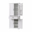 Armoire de rangement de salle de bain avec portes et tiroir, plusieurs espaces de rangement, tablettes réglables-2096417958