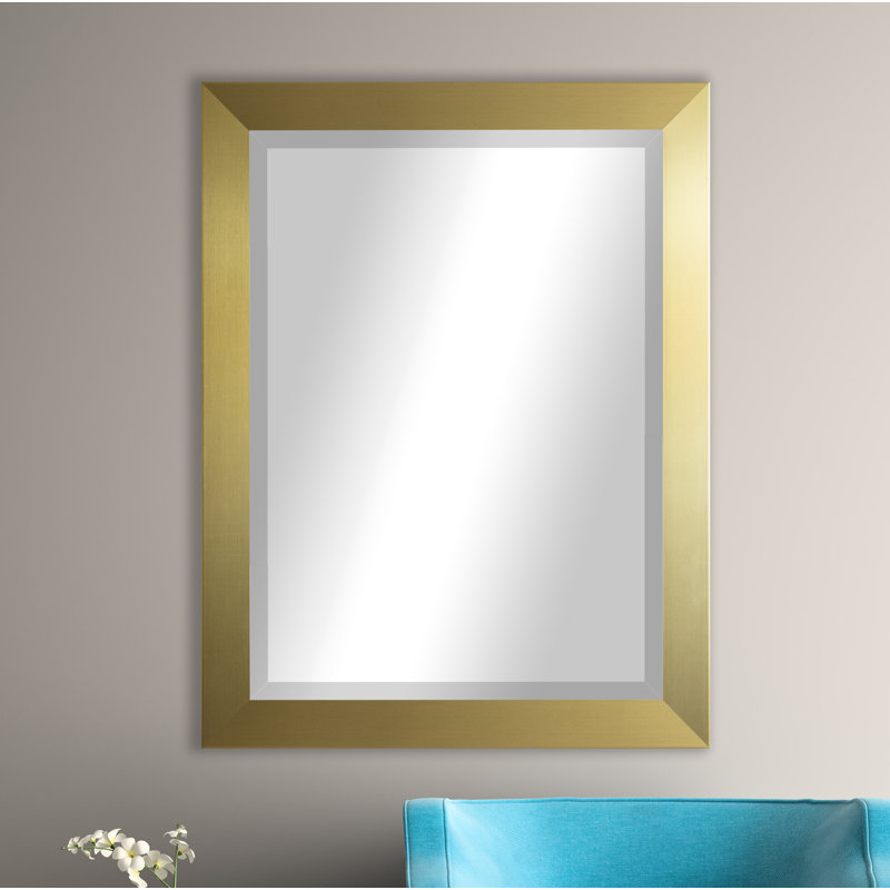 Miroir biseauté moderne / contemporain Ungar, 37,5 po x 33,5 po, Doré